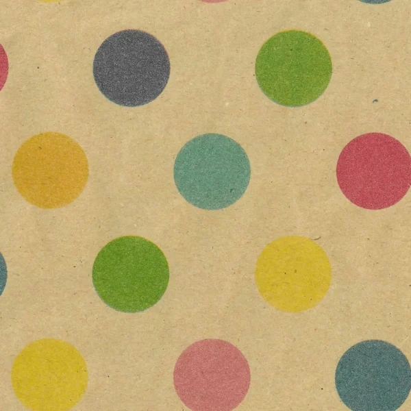 Geschenkpapier | Go Green - Nachhaltige Geschenkverpackung^DecoWoerner Recyceltes Kraftpapier Mit Bunten Punkten – 50 M Geschenkpapier-Rolle mehrfarbig