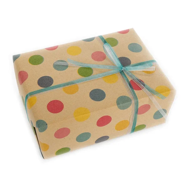 Geschenkpapier | Go Green - Nachhaltige Geschenkverpackung^DecoWoerner Recyceltes Kraftpapier Mit Bunten Punkten – 50 M Geschenkpapier-Rolle mehrfarbig