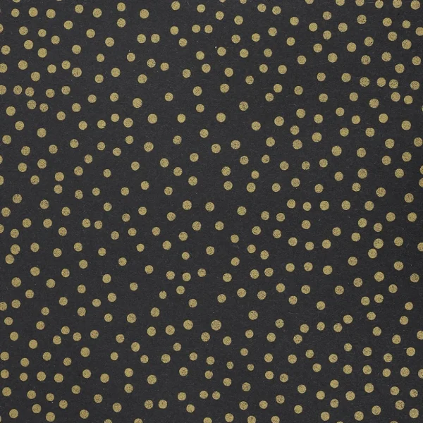 Geschenkpapier | Go Green - Nachhaltige Geschenkverpackung^DecoWoerner Recyceltes Kraftpapier Mit Goldenen Punkten, 50 Cm, 50 M schwarz
