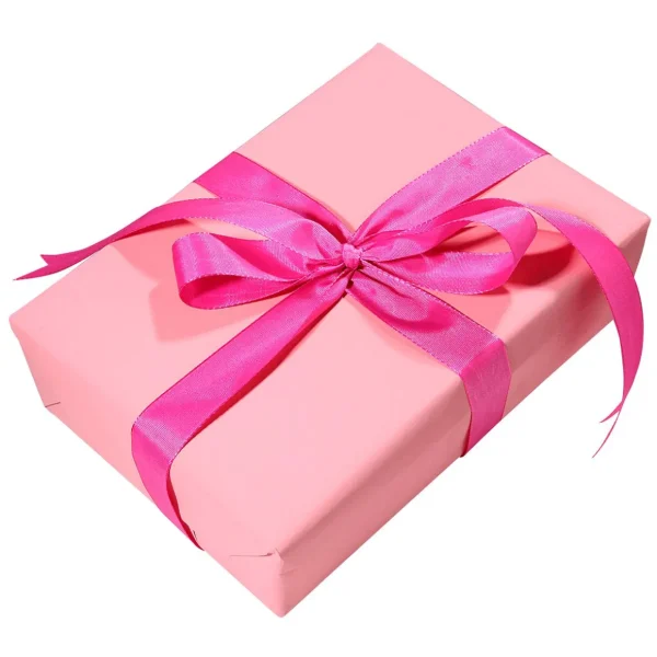 Geschenkpapier | Go Green - Nachhaltige Geschenkverpackung^DecoWoerner Recyceltes, Uni-Kraftpapier – 50 M Geschenkpapier-Rolle rosa