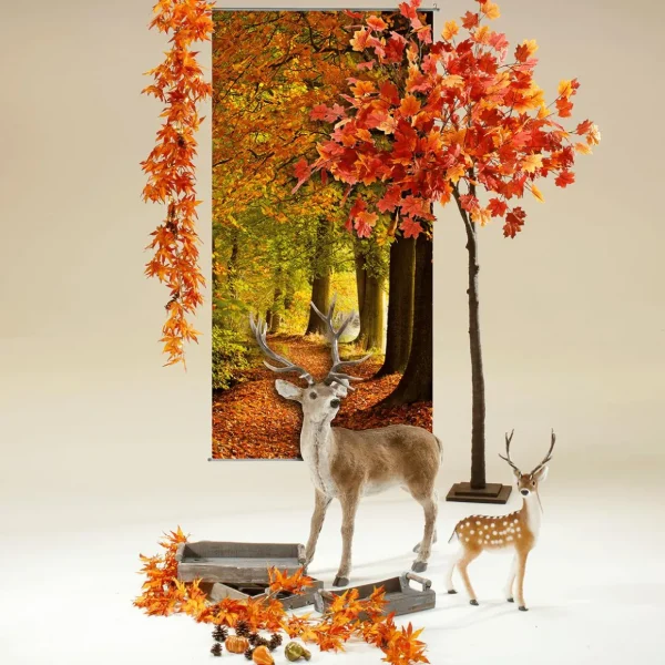 Dekotiere | Herbstdeko^DecoWoerner Rehbock-Dekofigur Deko-Tier Mit Geweih 27 X 18 X 56 Cm braun