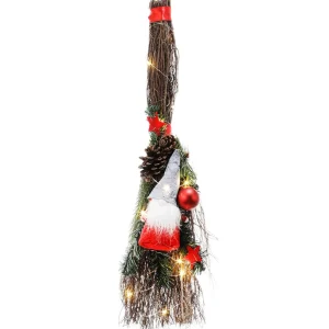 Weihnachtsfiguren^DecoWoerner Reisig-Besen Mit LED, 55 Cm braun