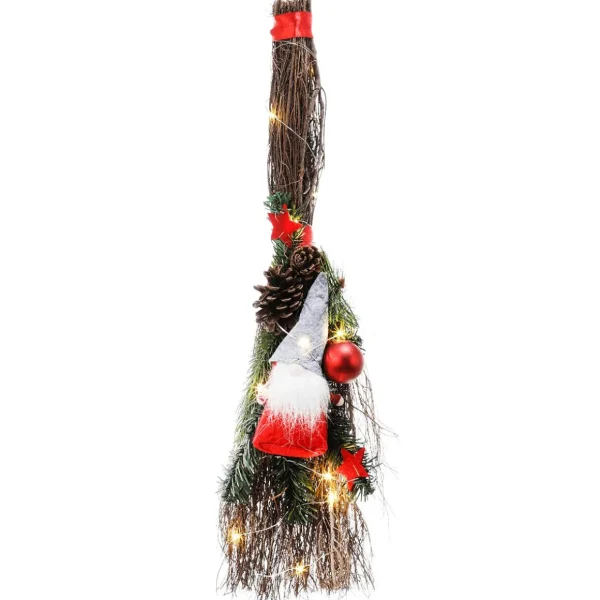 Weihnachtsfiguren^DecoWoerner Reisig-Besen Mit LED, 55 Cm braun