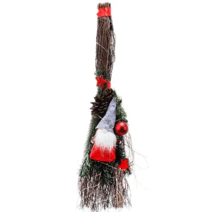 Weihnachtsfiguren^DecoWoerner Reisig-Besen Mit LED, 55 Cm braun
