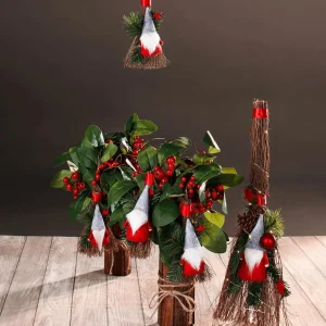 Weihnachtsfiguren^DecoWoerner Reisig-Besen Mit LED, 55 Cm braun
