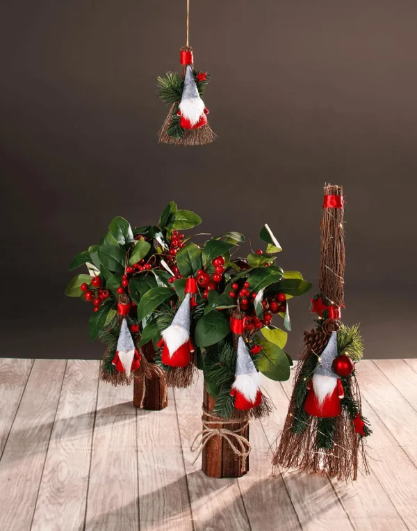 Weihnachtsfiguren^DecoWoerner Reisig-Besen Mit LED, 55 Cm braun