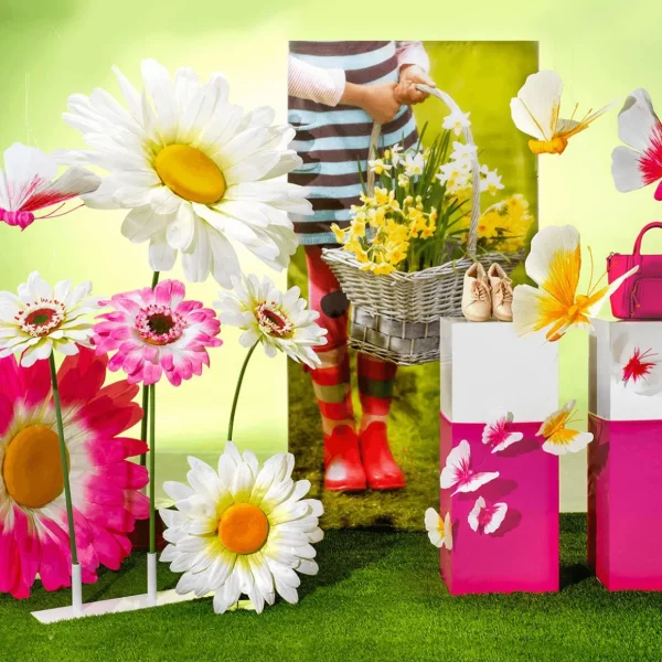 Frühlingsdeko | Kunstblumen^DecoWoerner Riesen Gänseblümchen , 100 Cm weiß