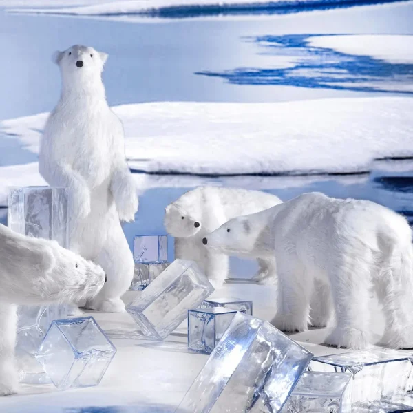 Dekotiere | Winterdeko^DecoWoerner Riesengroßer Plüsch-Eisbär 92 Cm Hoch weiß