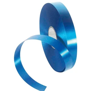 Geschenkband^DecoWoerner Ringelband, 19 Mm, 100 M, blau