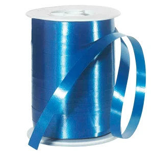 Geschenkband^DecoWoerner Ringelband, 10 Mm, 250 M, blau