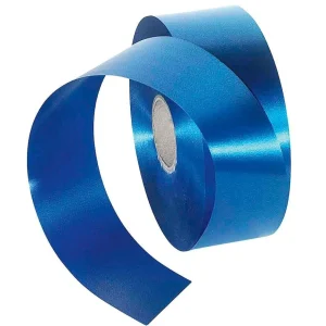 Geschenkband^DecoWoerner Ringelband, 50 Mm, 100 M, blau