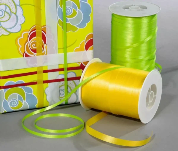 Geschenkband^DecoWoerner Rinand, 5 Mm, 500 M, gelb