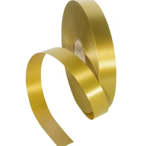 Geschenkband^DecoWoerner Ringelband, 19 Mm, 100 M, gold