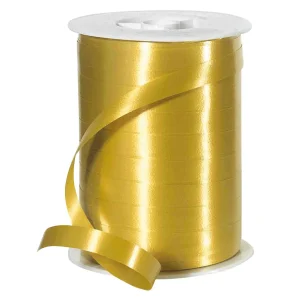 Geschenkband^DecoWoerner Ringelband, 10 Mm, 250 M, gold