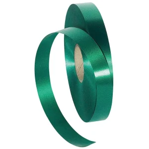 Geschenkband^DecoWoerner Ringelband, 19 Mm, 100 M, grün