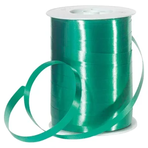 Geschenkband^DecoWoerner Ringelband, 10 Mm, 250 M, grün