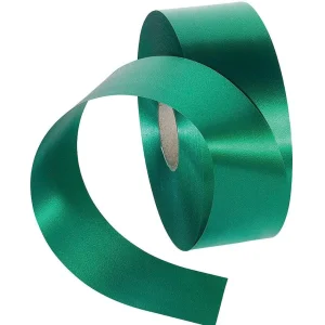 Geschenkband^DecoWoerner Ringelband, 50 Mm, 100 M, grün