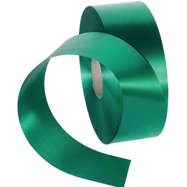Geschenkband^DecoWoerner Ringelband, 50 Mm, 100 M, grün
