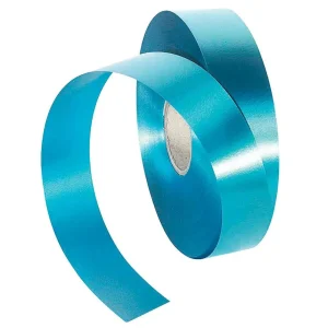 Geschenkband^DecoWoerner Ringelband, 31 Mm, 100 M, Hell blau