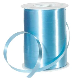 Geschenkband^DecoWoerner Ringelband, 10 Mm, 250 M, Hell blau