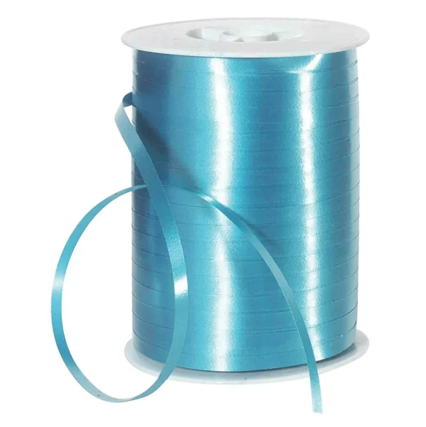 Geschenkband^DecoWoerner Ringelband, 5 Mm, 500 M, Hell blau