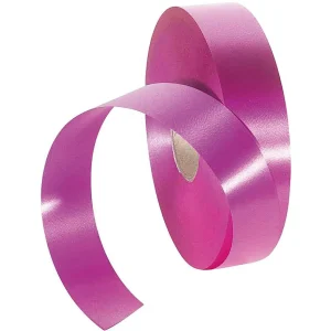 Geschenkband^DecoWoerner Ringelband, 31 Mm, 100 M, Pink rosa