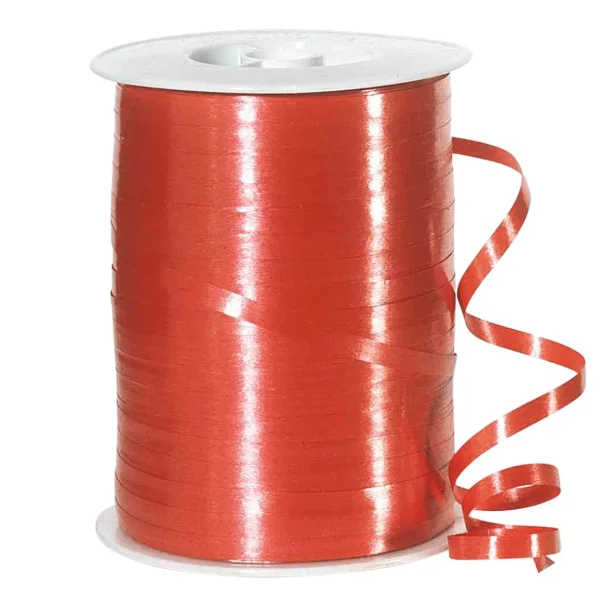 Geschenkband^DecoWoerner Ringelband, 5 Mm, 500 M, rot