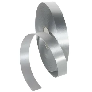 Geschenkband^DecoWoerner Ringelband, 19 Mm, 100 M, silber
