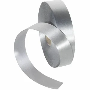 Geschenkband^DecoWoerner Ringelband, 31 Mm, 100 M, silber