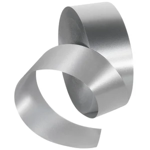Geschenkband^DecoWoerner Ringelband, 50 Mm, 100 M, silber