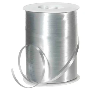 Geschenkband^DecoWoerner Ringelband, 5 Mm, 500 M, silber