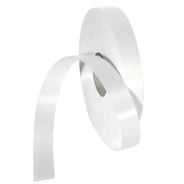 Geschenkband^DecoWoerner Ringelband, 19 Mm, 100 M, weiß