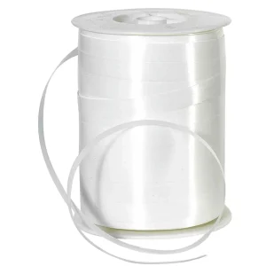 Geschenkband^DecoWoerner Ringelband, 10 Mm, 250 M, weiß