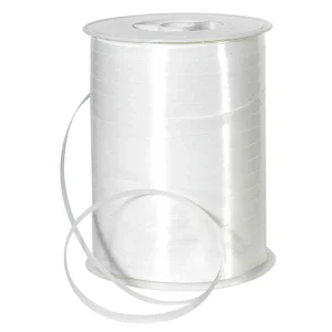 Geschenkband^DecoWoerner Ringelband, 5 Mm, 500 M, weiß
