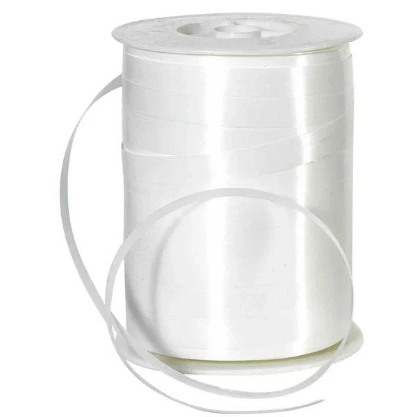 Geschenkband^DecoWoerner Ringelband, 10 Mm, 250 M, weiß