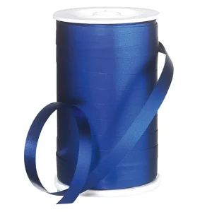 Geschenkband^DecoWoerner Ringelband Matt, 10 Mm, 100 M, blau