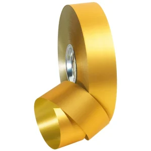 Geschenkband^DecoWoerner Ringelband Matt, 31 Mm, 100 M, gold