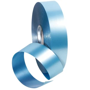 Geschenkband^DecoWoerner Ringelband Matt, 31 Mm, 100 M, Hell blau