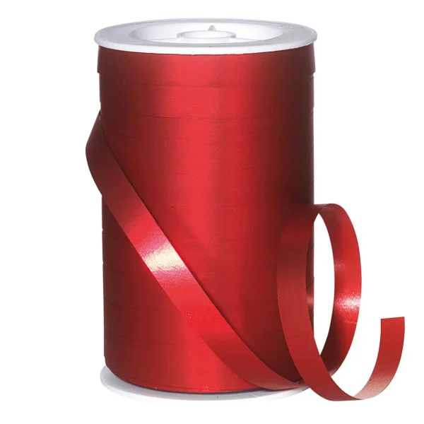 Geschenkband^DecoWoerner Ringelband Matt, 10 Mm, 100 M, rot