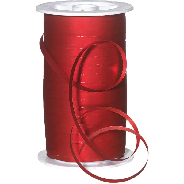 Geschenkband^DecoWoerner Ringelband Matt, 5 Mm, 100 M, rot