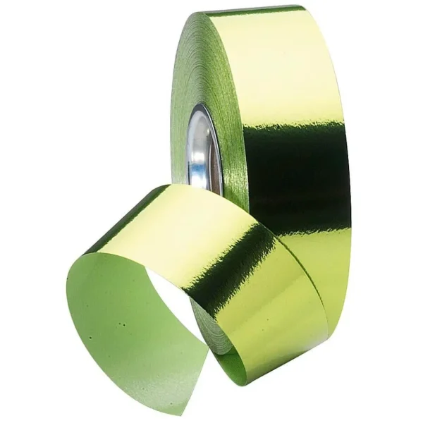 Geschenkband^DecoWoerner Ringelband Metallic, 31 Mm, 50 M, Apfel grün