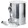 Geschenkband^DecoWoerner Ringelband Metallic, 10 Mm, 250 M, silber