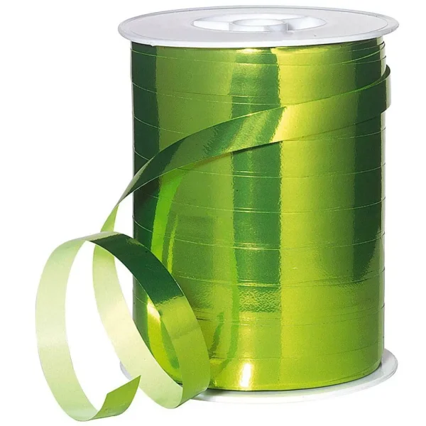 Geschenkband^DecoWoerner Ringelband Metallic, 10 Mm, 250 M , Apfel grün