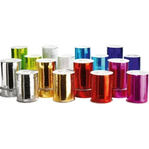 Geschenkband^DecoWoerner Ringelband Metallic, 10 Mm, 250 M , Apfel grün
