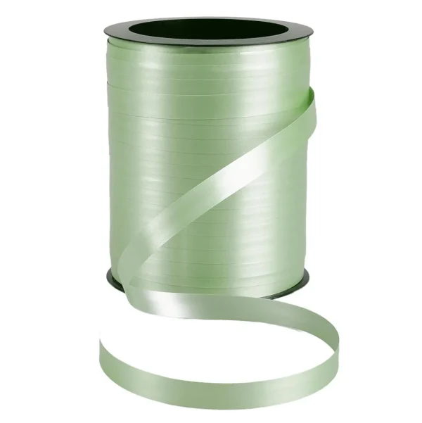 Geschenkband^DecoWoerner Ringelband Pastell, 10 Mm, 150 M, Salbei grün