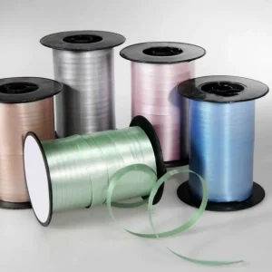 Geschenkband^DecoWoerner Ringelband Pastell, 10 Mm, 150 M, Salbei grün