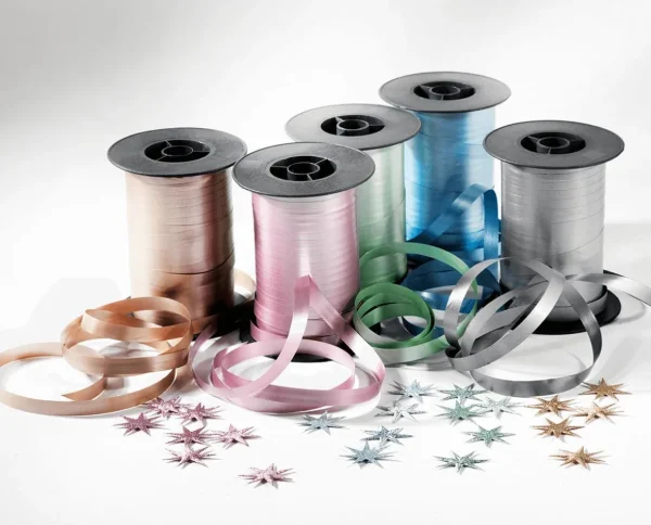 Geschenkband^DecoWoerner Ringelband Pastell, 10 Mm, 150 M, Salbei grün