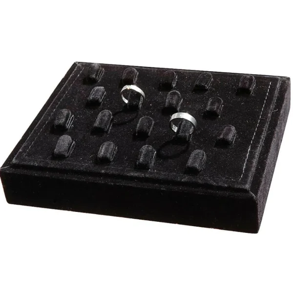 Warenpräsentation^DecoWoerner Ring-Präsenter Für 18 Ringe, schwarz