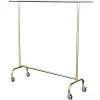 Kleiderständer^DecoWoerner Roll-Kleiderständer MASSIV Höhenverstellbar 150-220 Cm gold