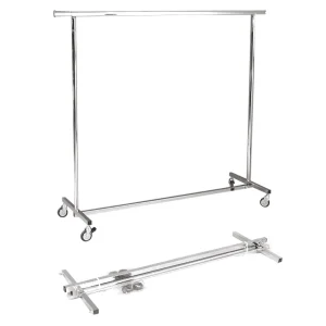 Kleiderständer^DecoWoerner Rollständer Klappbar, Fixe Höhe 150 Cm silber
